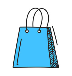 Doodle Shopping Bag Icon Hand Drawn Style