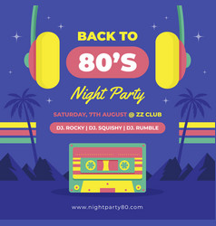 Flat 80s Themed Party Posts Set