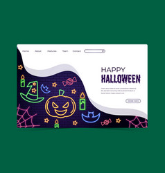 Neon Halloween Landing Page Design