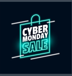 Stylish Cyber Monday Sale Neon Shopping Bag