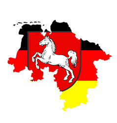 Coat Arms Over Map Lower Saxony German