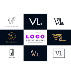 Initial Letters Vl Logo Design Bundle