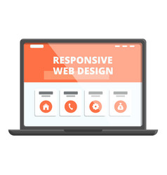 Laptop Responsive Web Design Icon Cartoon