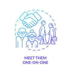 Meet Them One On Blue Gradient Concept Icon