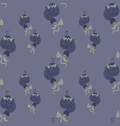 Muted Purple Floral Repeat Pattern In Ornate Style