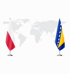 Poland And Bosnia And Herzegovina Flags For