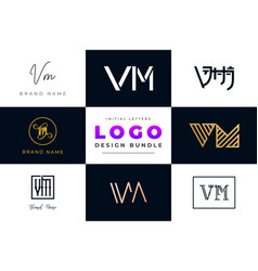 Initial Letters Vm Logo Design Bundle