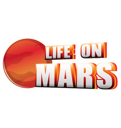 Life On Mars Word Logo Design With Spaceship