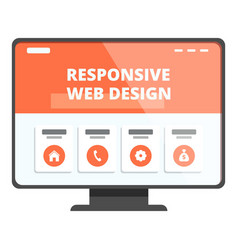 Monitor Responsive Web Design Icon Cartoon