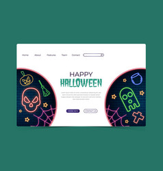 Neon Halloween Landing Page Design