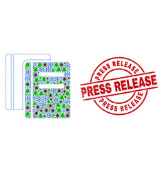 Press Release Distress Tag And Books Mosaic