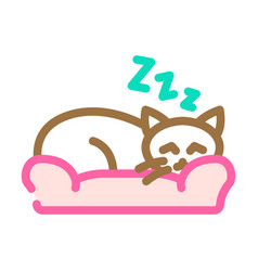 Slumbering Cat Sleep Night Color Icon