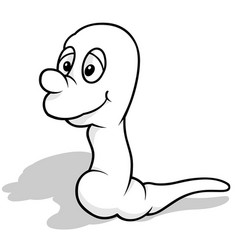 Drawing Of A Funny Earthworm