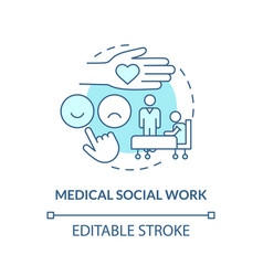 Medical Social Work Blue Concept Icon