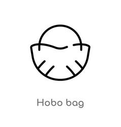 Outline Hobo Bag Icon Isolated Black Simple Line