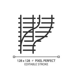 Railroad Switch Pixel Perfect Linear Icon