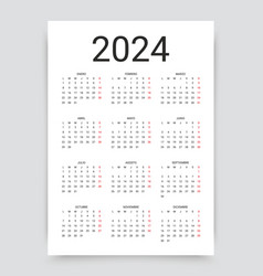 Spanish 2024 Calendar Wall Calender With 12 Month