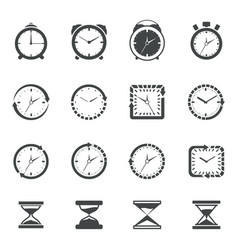 Clock Icon Black Set