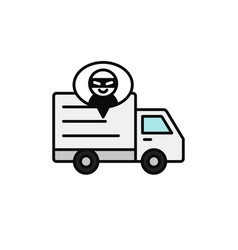 Delivery Truck Thief Icon Shipment Item Robbed