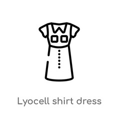 Outline Lyocell Shirt Dress Icon Isolated Black