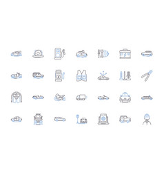 Vehicle Servicing Line Icons Collection