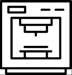 3d Printer Line Icon Design