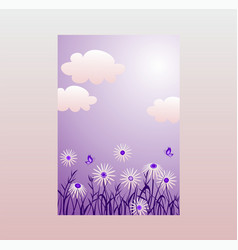 Abstract Background In Purple Color With Daisy