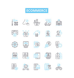 Ecommerce Line Icons Set Shopping Online