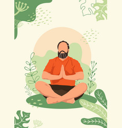 Faceless Meditating Bearded Man