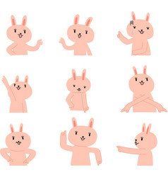 Rabbit That Guides You Pointing Your Finger Set