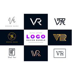 Initial Letters Vr Logo Design Bundle