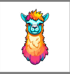 Llama Colorful Watercolor Cartoon Kawaii