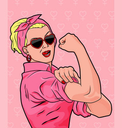 Pin Up Girl On Pink Background