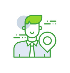 User Location Business People Icon With Green