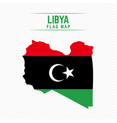 Flag Map Of Libya