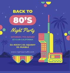 Flat 80s Themed Party Posts Set