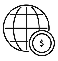 Global Monetize Icon Outline Mobile Money