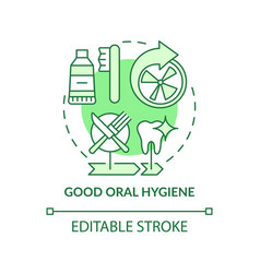 Good Oral Hygiene Green Concept Icon