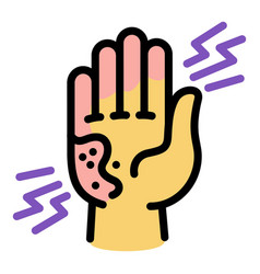 Kid Hand Frostbite Icon Outline Style