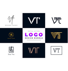 Initial Letters Vt Logo Design Bundle