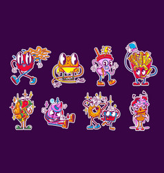 Retro Sticker Fast Food Y2k Different Personages