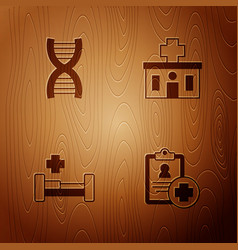 Set Patient Record Dna Symbol Hospital Bed