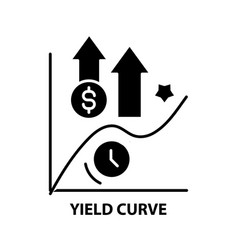 Yield Curve Icon Black Sign With Editable