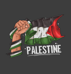 Hand Hold Palestine Flag