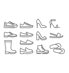 Shoes Men And Women Icon Set