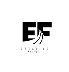 Creative Black Letters Ef E F Logo With Leading