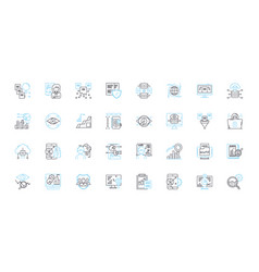 Information Storage Linear Icons Set Archive