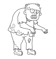 Zombie Big Man Isolated Coloring Page For Kids