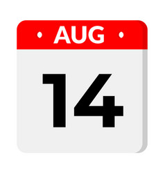 14 August Calendar Icon