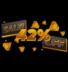 42 Sale Discount Gold Diamond Promotion Template